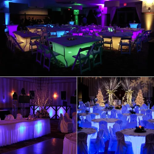 Vista 3 de Luz debajo de la mesa para fiestas, iluminación de mesa de cóctel para bodas con control remoto, iluminación vertical recargable para mesa de café
