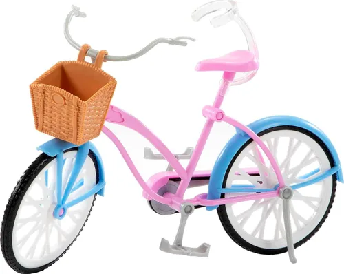 Vista 3 de Muñeca Barbie y juego de bicicleta con muñeca (11.5 pulgadas, rubia), bicicleta con ruedas que ruedan y accesorio de botella de agua, regalo