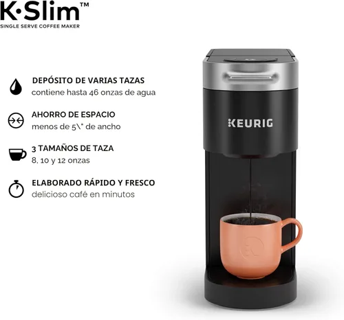 Vista 5 de Keurig K-Slim CoffeeFeer, Brewer de café Single Stefer K-CUP POD, 8 a 12oz. Tamaños de preparación, negro