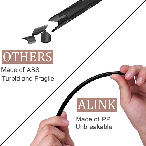 Vista 4 de ALINK Paquete de 12 popotes negros reutilizables, de plástico duro de 10.5 pulgadas de largo, para vasos Stanley, YETI, Mason Jar, Starbucks de 16