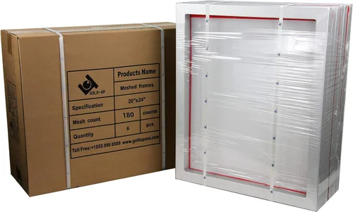 Vista 2 de Marcos de serigrafía de aluminio preestirados de 20 x 24 pulgadas con malla blanca 180 (6 pantallas)