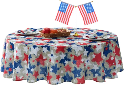 Vista 10 de Newbridge Servilletas cuadradas de tela, juego de 8 servilletas, estrellas de arpillera, servilletas de tela resistentes a las manchas