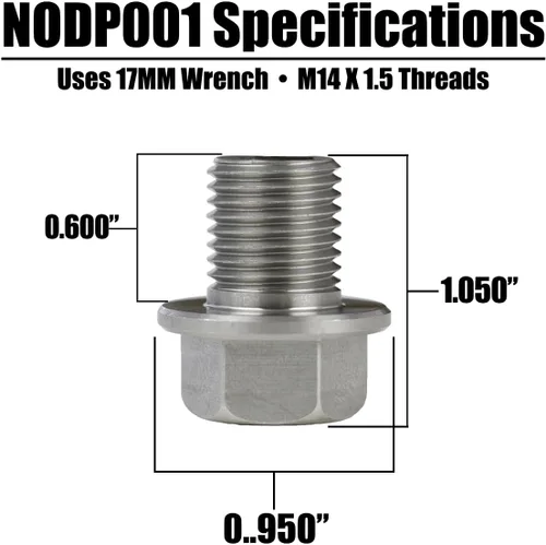 Vista 3 de Votex - Fabricado en Estados Unidos - Tapón de drenaje de aceite de motor M14 x 0.059 in compatible con Acura, Audi, Chevrolet, Chrysler, Dodge