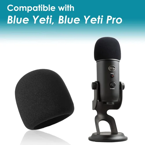 Vista 4 de YOUSHARES 2 piezas de filtro pop Blue Yeti para micrófono Blue Yeti, pantalla de espuma Yeti con gato muerto Blue Yeti cubierta de micrófono