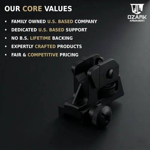 Vista 7 de Ozark Armament Mira trasera A2 – Miras de hierro Picatinny con construcción de metal – Dos miras de apertura para objetivos cercanos y de precisión