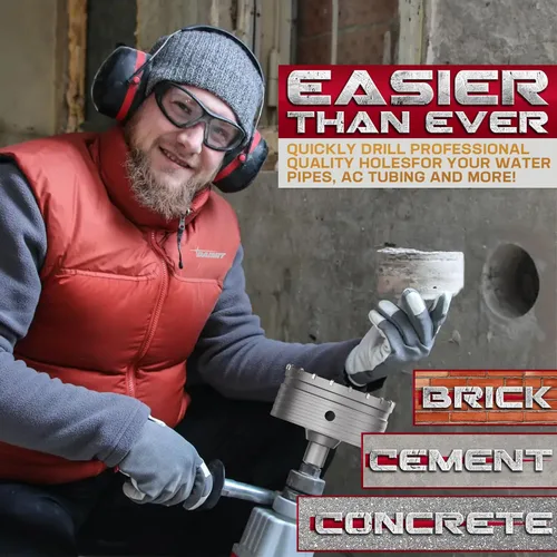 Vista 5 de DAIMIT 20 piezas de juego de sierra de agujero de hormigón con 3 brocas de perforación y vástago SDS Plus y Max, juego de herramientas de sierra