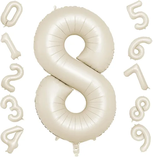 Vista 50 de Biapian Globo de papel de aluminio gigante crema A de 40 pulgadas, globos grandes A de aluminio con helio para cumpleaños, baby shower, boda