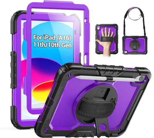 Vista 12 de SEYMAC Funda para iPad Air de 5ª/4ª generación de 10.9 pulgadas, Funda Protectora de Cuerpo Completo Resistente a Golpes con Protector de Pantalla