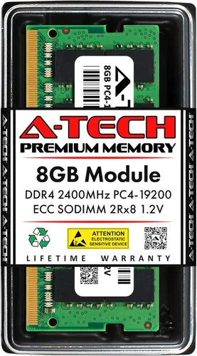 Vista 20 de A-Tech 4GB DDR4 2133MHz PC4-17000 ECC SODIMM 1Rx8 Rango único 1.2V 260-Pin Módulo de actualización de memoria RAM para Microserver, estación