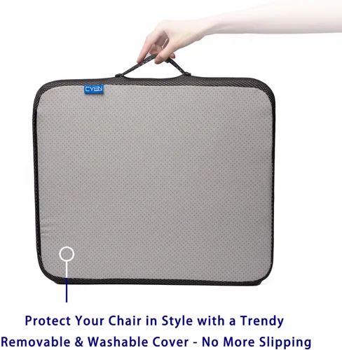 Vista 9 de CYLEN Ifoam Cojín de espuma viscoelástica con infusión de gel para silla de ruedas - Cojín de asiento para silla de ruedas, silla de oficina, silla