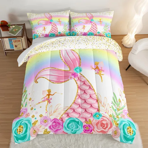Vista 25 de Juego de edredón de mariposa HOSIMA con 2 fundas de almohada, edredón de galaxia con cielo estrellado lunar, decoración de habitación de mariposas