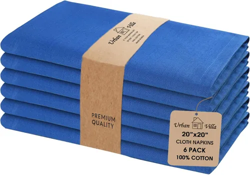 Vista 71 de Urban Villa Juego de 6 servilletas de tela blancas (18 x 18 pulgadas) 100% algodón absorbente, lavable, duradero, reutilizable, ideal