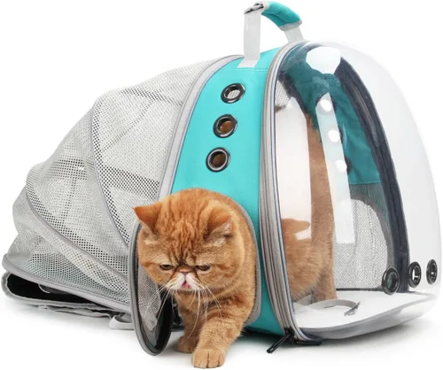 Vista 11 de Lollimeow Mochila transportadora para gatos, mochila expandible de burbujas para gatos y perros pequeños, mochila de viaje aprobada por aerolíneas