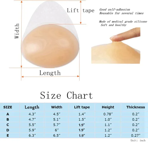 Vista 5 de Brasier adhesivo de silicona para levantamiento de senos, sin espalda, sin tirantes, cinta adhesiva invisible para mujeres