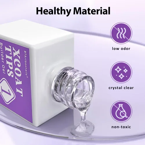 Vista 6 de BTArtboxnails XCOATTIPS - Gel protector constructor para uñas, sin astillado para efecto de peluquería, más de 30 días, larga duración, 0.5 onzas