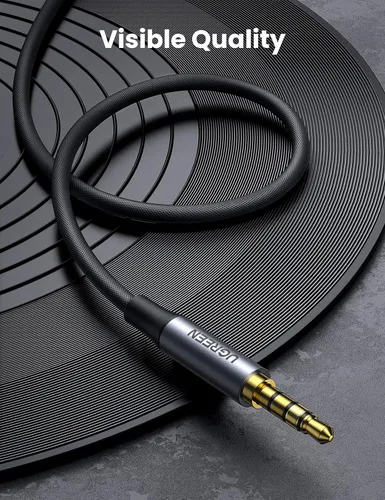 Vista 8 de UGREEN Cable de audio de 0.138 in trenzado de 4 polos TRRS estéreo de alta fidelidad Jack blindado macho a macho, cable AUX compatible con iPad