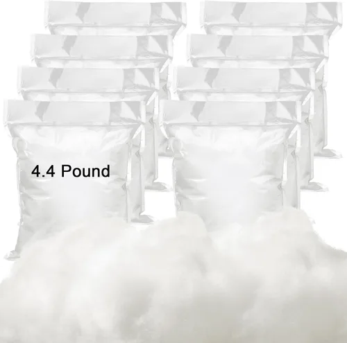 Woanger Relleno de poliéster de 4.4 libras/70 onzas para animales de peluche, cojines de almohada de algodón suave relleno de fibra de poliéster de