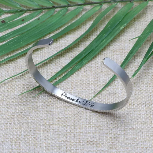 Vista 3 de JoycuFF - Pulseras inspiradoras de mantra para mujeres amigas regalo de aliento para ella joyería de cumpleaños personalizable