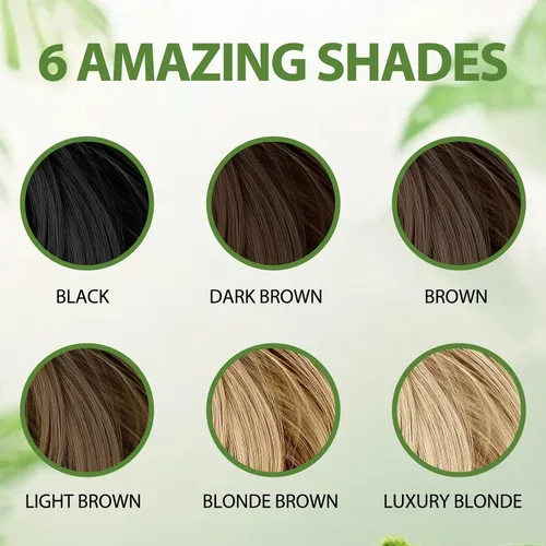 Vista 10 de Champú de tinte para el cabello castaño rubio para cobertura de canas, champú 3 en 1 para el color del cabello Rubio café