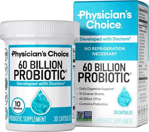 Vista 10 de Physician's CHOICE Probióticos 60 mil millones de UFC – 10 cepas + prebióticos orgánicos – Salud inmunológica, digestiva e intestinal – Apoya