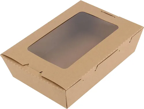 Vista 4 de SEUNMUK 30 cajas de comida marrón kraft de 40 onzas, contenedores desechables de papel kraft para llevar, recipientes de comida para llevar