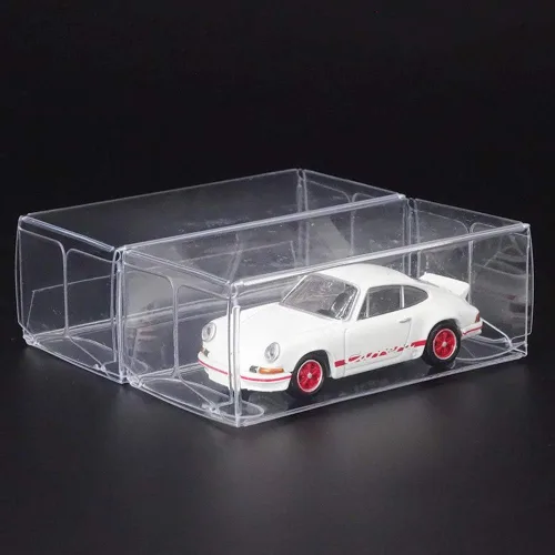 Vista 6 de 100 cajas de exhibición de plástico para modelos de automóvil de juguete a escala 1/64, caja protectora de PVC transparente para modelos