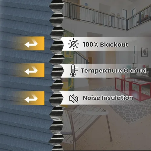 Vista 2 de Persianas Celulares Sin Cuerda Opacas, Persianas de Panal, Persianas y Cortinas para Dormitorio, Persianas para Ventana y Puerta, para Hogar