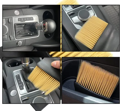 Vista 6 de Ajxn Cepillo de polvo para interior de automóvil, cepillo de limpieza de automóvil, cerdas suaves, herramienta de polvo para salpicadero automotriz