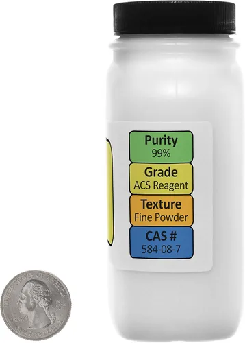 Vista 2 de Carbonato de potasio [K2CO3] 99% ACS grado polvo 8 onzas en una botella ahorradora de espacio USA C