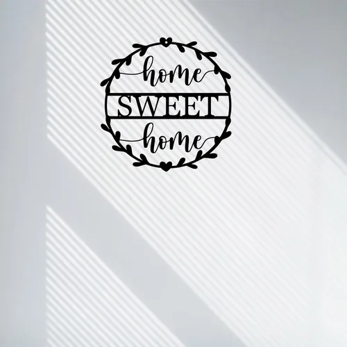 Vista 7 de Letrero de metal para decoración de pared con texto en inglés «Home Sweet Home» para regalo, decoración interior del hogar, dormitorio, sala