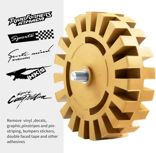 Vista 9 de CowboyBOB Removedor de Calcomanías Rueda Borradora Rueda de Goma para Taladro Elimina Rayas de Automóvil Cintas de Vinilo y Gráficos Kit