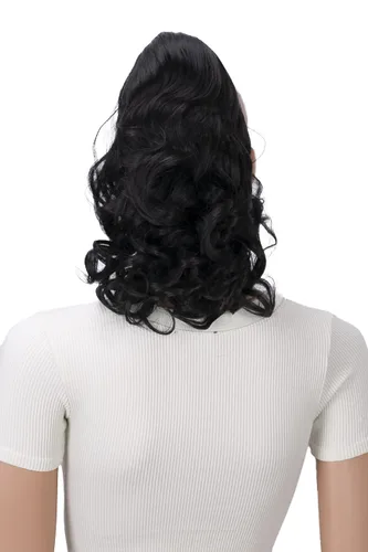 Vista 3 de PRETTYSHOP 16 o 20 pulgadas clip para el pelo en extensión cola de caballo 2 en 1 rizada resistente al calor