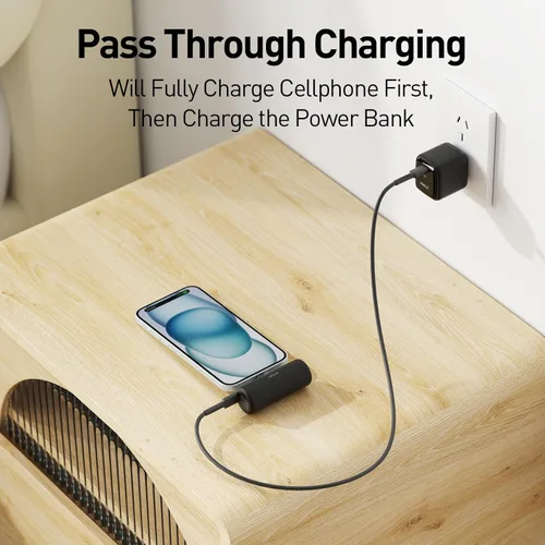 Vista 5 de iWALK Cargador portátil para iPhone 15/16/17, cargador de batería con conector USB C integrado, cargador de teléfono para iPhone Series, Samsung