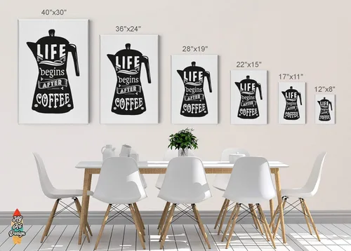Vista 4 de HB Art Design Life Begins After Coffee and Coffee Before Talkie 2 Panel Canvas Print Set Wall Art Coffee Bar Decor Coffee Signs Kitchen Wall Decor