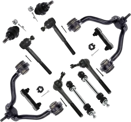 Vista 49 de Detroit Axle – 12 brazos de control superiores e inferiores delanteros con rótulas, barras de unión exteriores e interiores con topes, barras
