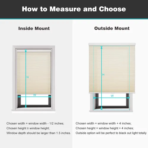 Vista 25 de Changshade Persianas Opacas, Persianas Celulares sin Cordón, Persianas Opacas de Panal de Abeja, Persianas de Oscurecimiento de Habitación