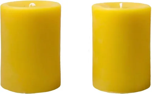 Vista 12 de Candlestock Vela de pilar redonda sin goteo de cera de abeja natural hecha a mano, 3 x 6 pulgadas