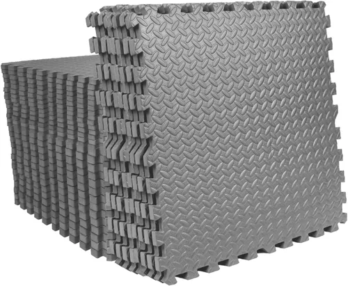 Vista 12 de Mat Block Piezas de espuma entrelazadas de rompecabezas de 24 pies cuadrados, 1/2 pulgada, 6 piezas, tapete de espuma EVA para equipo de ejercicio