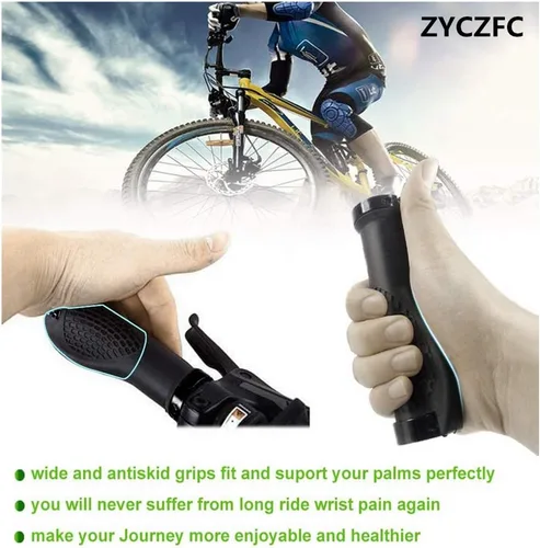 Vista 9 de Manubrio de bicicleta MTB a prueba de golpes para bicicletas de montaña, cómodo agarre antideslizante para bicicleta, manubrio de bicicleta