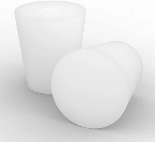 Vista 3 de stonylab Tapón de goma de silicona, tapones de silicona cónicos blancos para sello de laboratorio (paquete de 10, 3#)