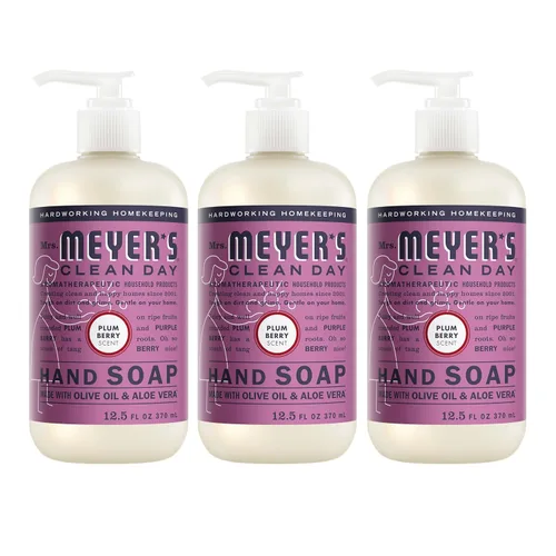 Vista 9 de MRS. MEYER'S CLEAN DAY Jabón de manos, Plumberry, hecho con aceites esenciales, 12.5 oz