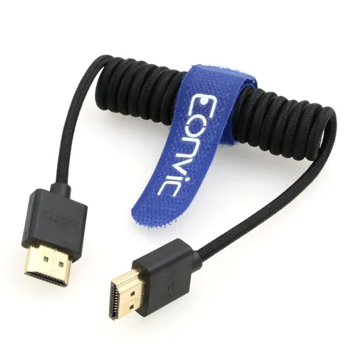 Vista 13 de Eonvic Cable en espiral HDMI 2.1 - Extensor HDMI 8K para Atomos Ninja V, Sony a7siii, Portkeys BM5 Monitor