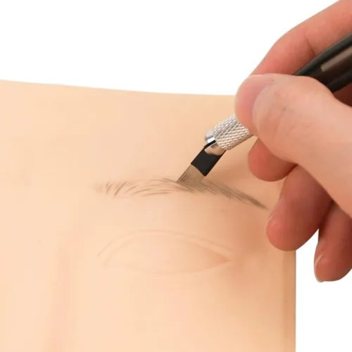 Vista 3 de 50pcs Aguja de Maquillaje Permanente Manual Ceja Tatuaje Microblade Agujas Inclinadas (7 Agujas Inclinadas)
