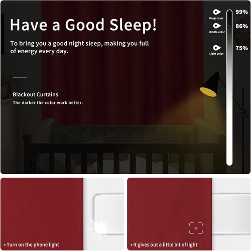 Vista 375 de Easy-Going - Cortinas opacas para dormitorio, aislamiento térmico sólido con ojales, cortinas de ventana para reducción de ruido, cortinas