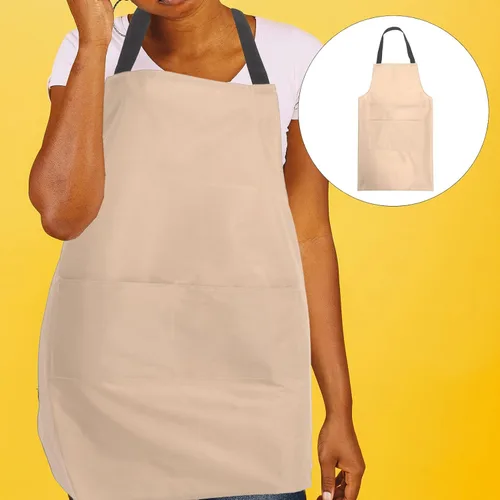 Vista 8 de DOITOOL Waterproof Kitchen Apron with Pouch Pink Pvc Laundry Bib Apron for Men and Women for Indoor Cooking and Dishwashing