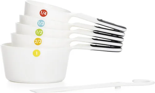 Vista 3 de OXO Good Grips - Tazas medidoras de plástico, 6 piezas, color blanco