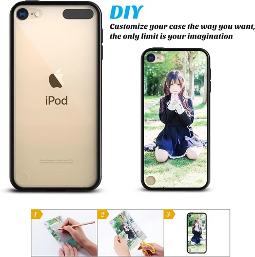 Vista 4 de ULAK Funda transparente compatible con iPod Touch 7/6/5 con 2 protectores de pantalla, [antiamarilleo] Funda protectora delgada y suave de TPU