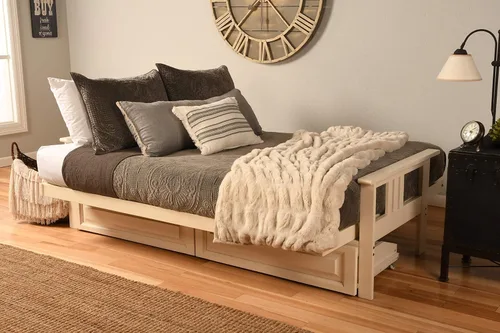 Vista 26 de MFD Futón Montana, Verde, Tela Madera, Colchón de ante de turba