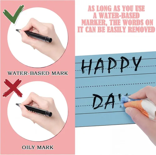 Vista 6 de Chinco 12 Pack Magnetic Sentence Strips for Teachers 12 x 3 Inch Magnetic Dry Erase Sentence Strips Lined Reusable Classroom Learning Tool for