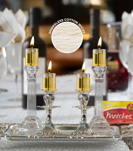 Vista 6 de Ner Mitzvah Mechas de algodón sin humo, paquete de 2 x 50 (aproximadamente), 100% natural, para iluminación de velas de vasos de aceite, multiuso